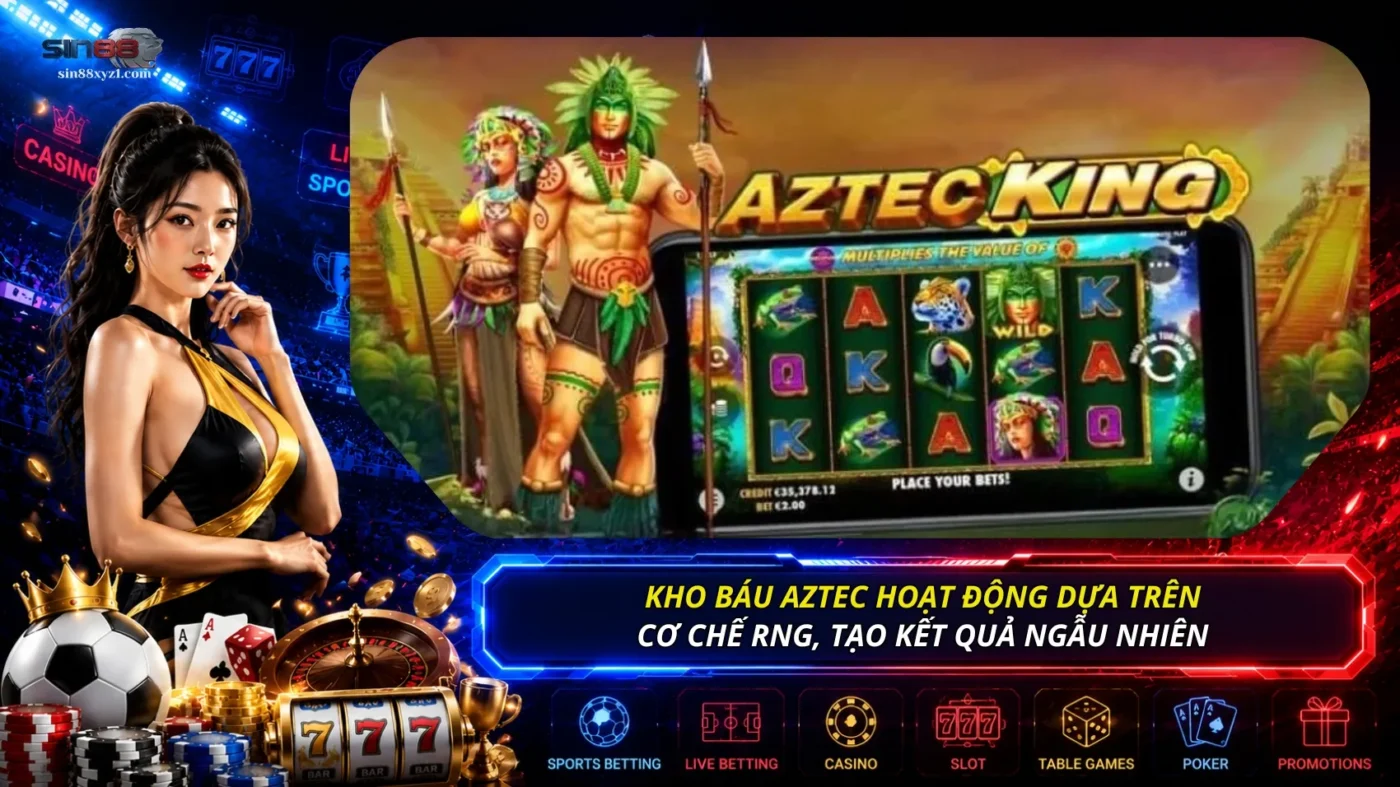 Kho Báu Aztec hoạt động dựa trên cơ chế RNG, tạo kết quả ngẫu nhiên