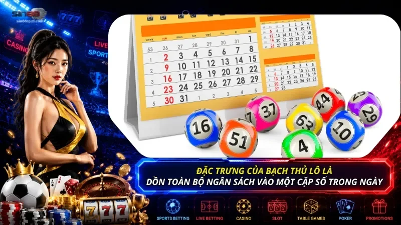 Đặc trưng của bạch thủ lô là dồn toàn bộ ngân sách vào một cặp số trong ngày