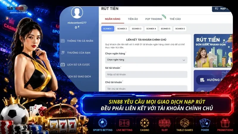 Sân chơi yêu cầu mọi giao dịch trên hệ thống phải liên kết tài khoản chính chủ