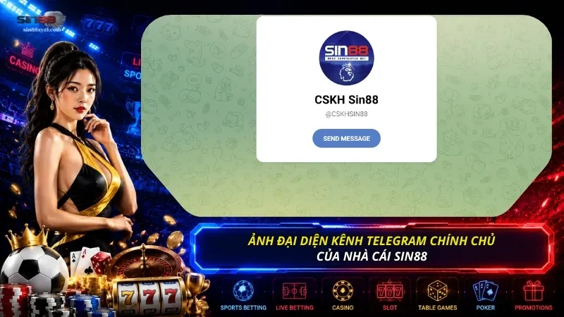 Ảnh đại diện kênh Telegram chính chủ của SIN88