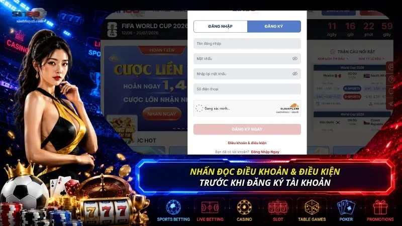 Trước khi đăng ký tài khoản, bạn nên đọc kỹ điều kiện điều khoản hiển thị dưới biểu mẫu