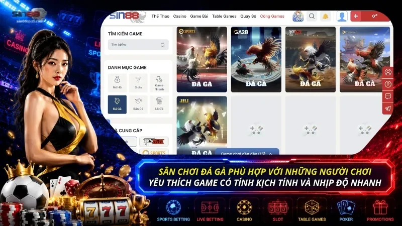 Sân chơi đá gà phù hợp với những người chơi yêu thích các trò chơi kịch tính và nhịp độ nhanh