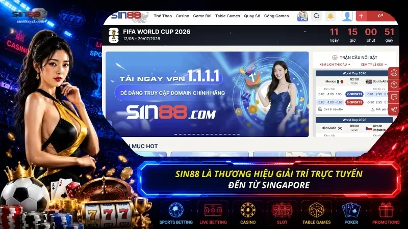 SIN88 là thương hiệu cổng cược trực tuyến đến từ Singapore