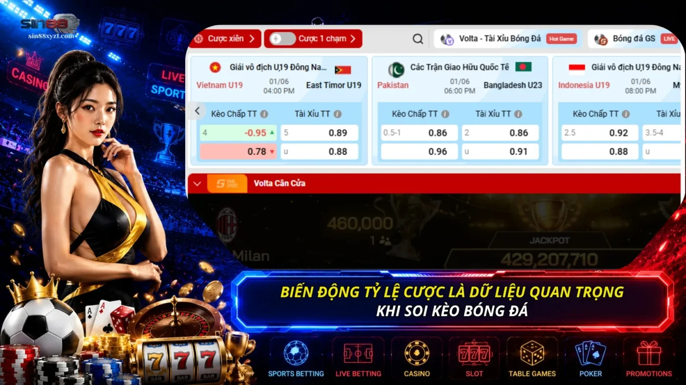 Biến động tỷ lệ cược là dữ liệu quan trọng để bạn soi kèo bóng đá chính xác hơn