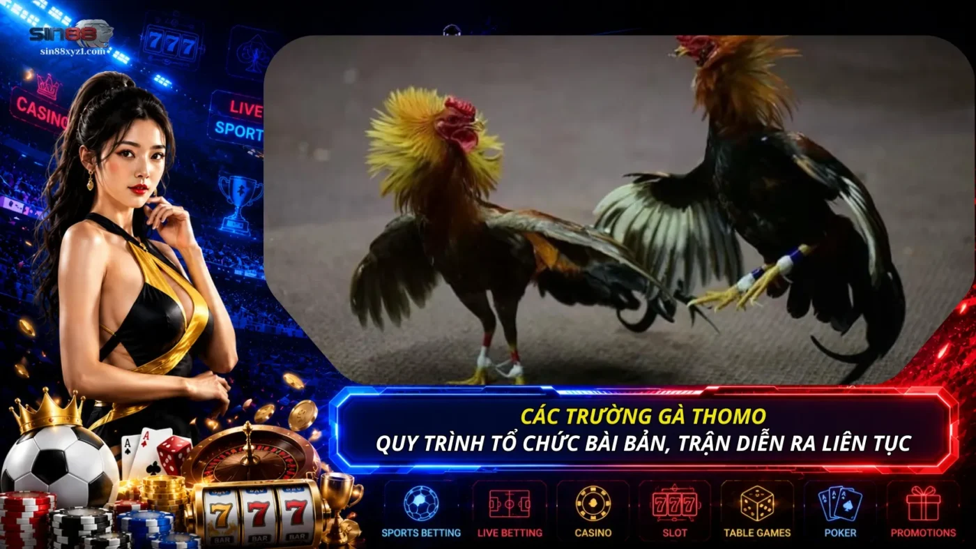 Các trường gà Thomo có quy trình tổ chức bài bản, lượng trận diễn ra liên tục